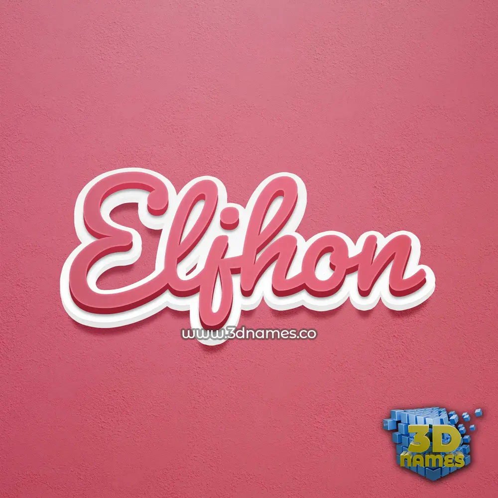 eljhon in Red Scribble style - 3D name wallpaper