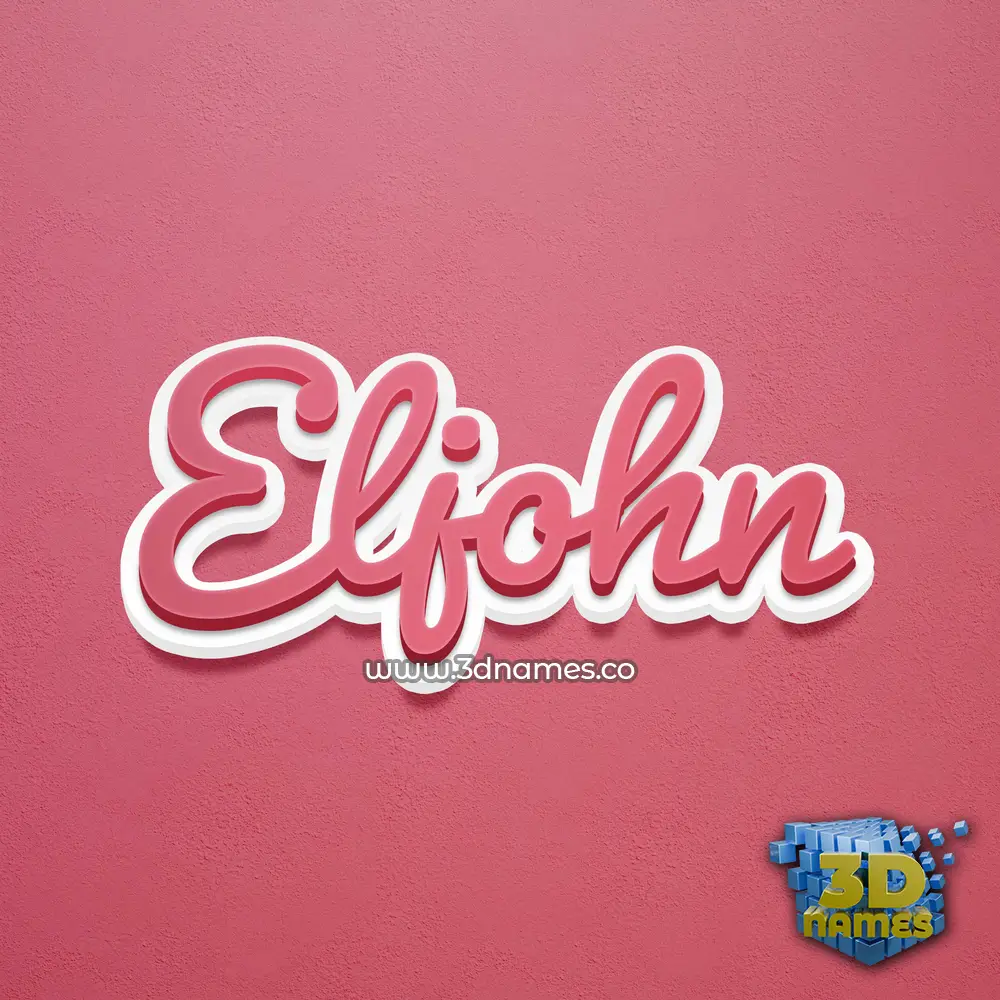 eljohn in Red Scribble style - 3D name wallpaper