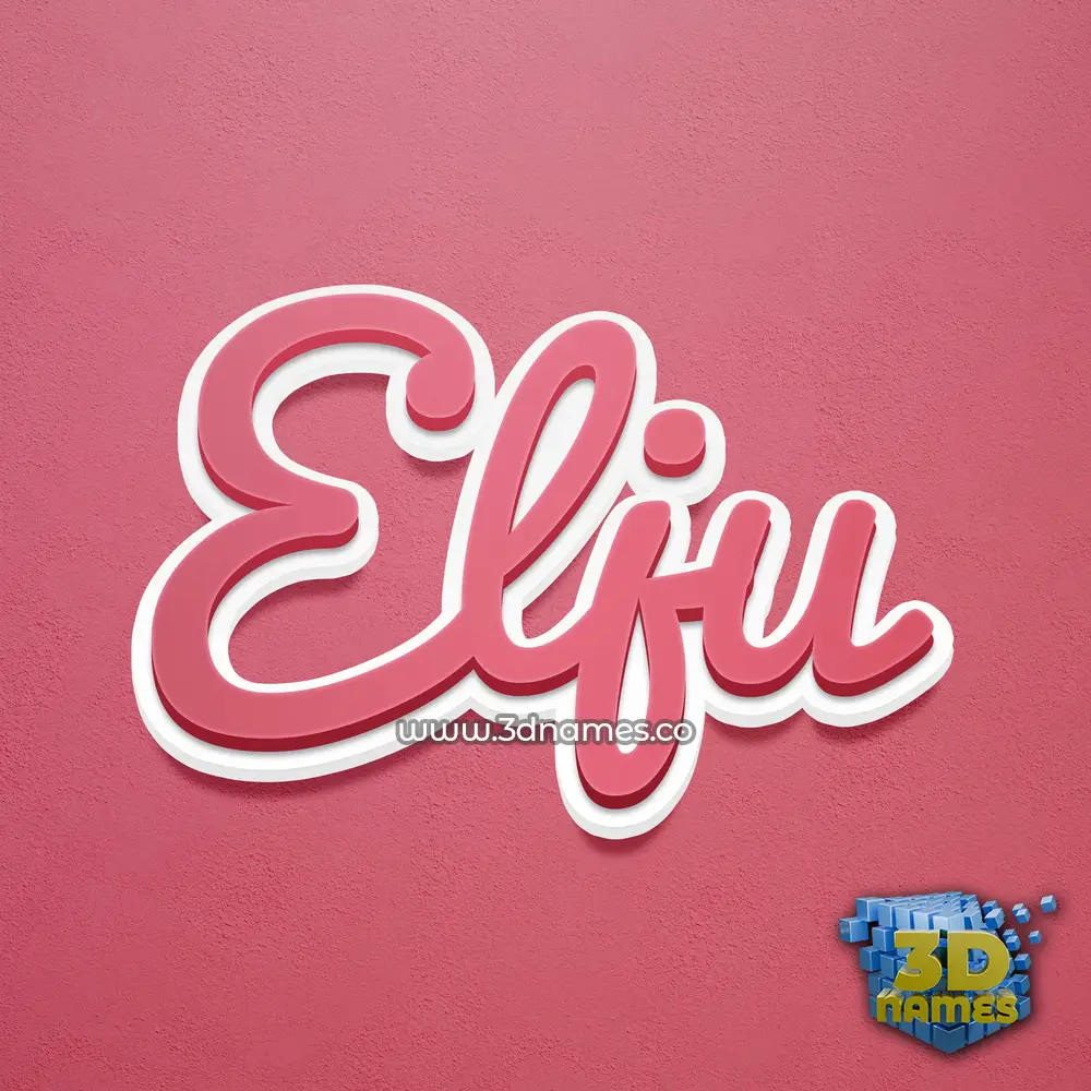 elju in Red Scribble style - 3D name wallpaper