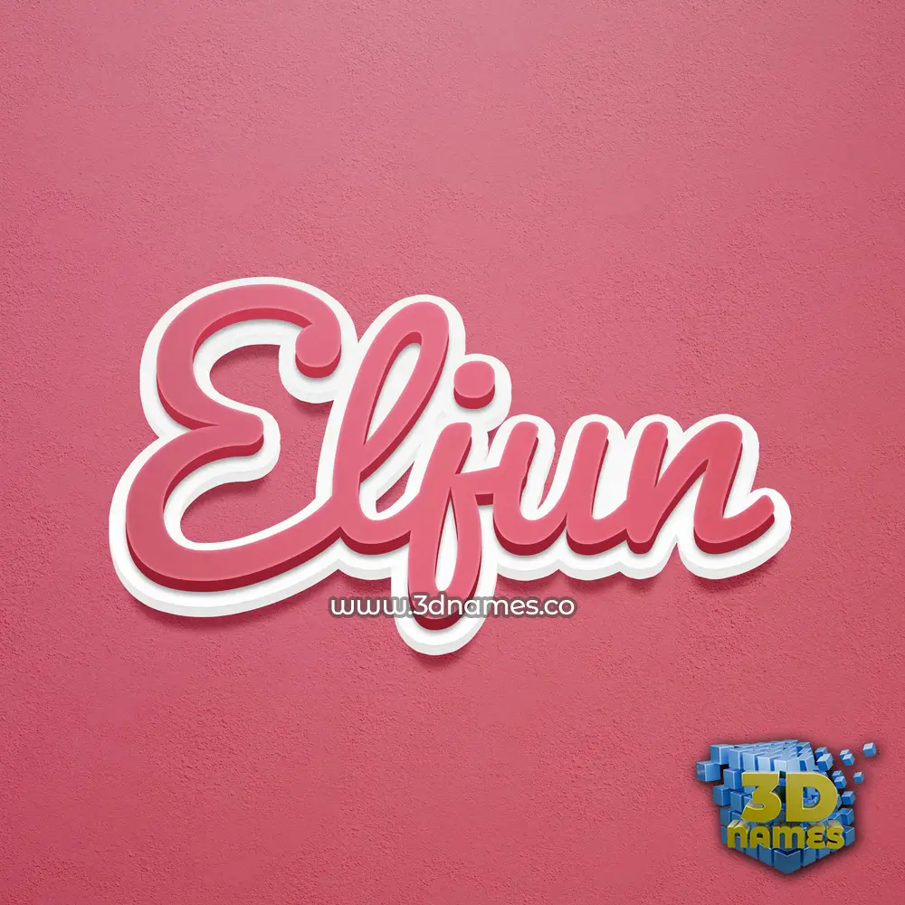 eljun in Red Scribble style - 3D name wallpaper