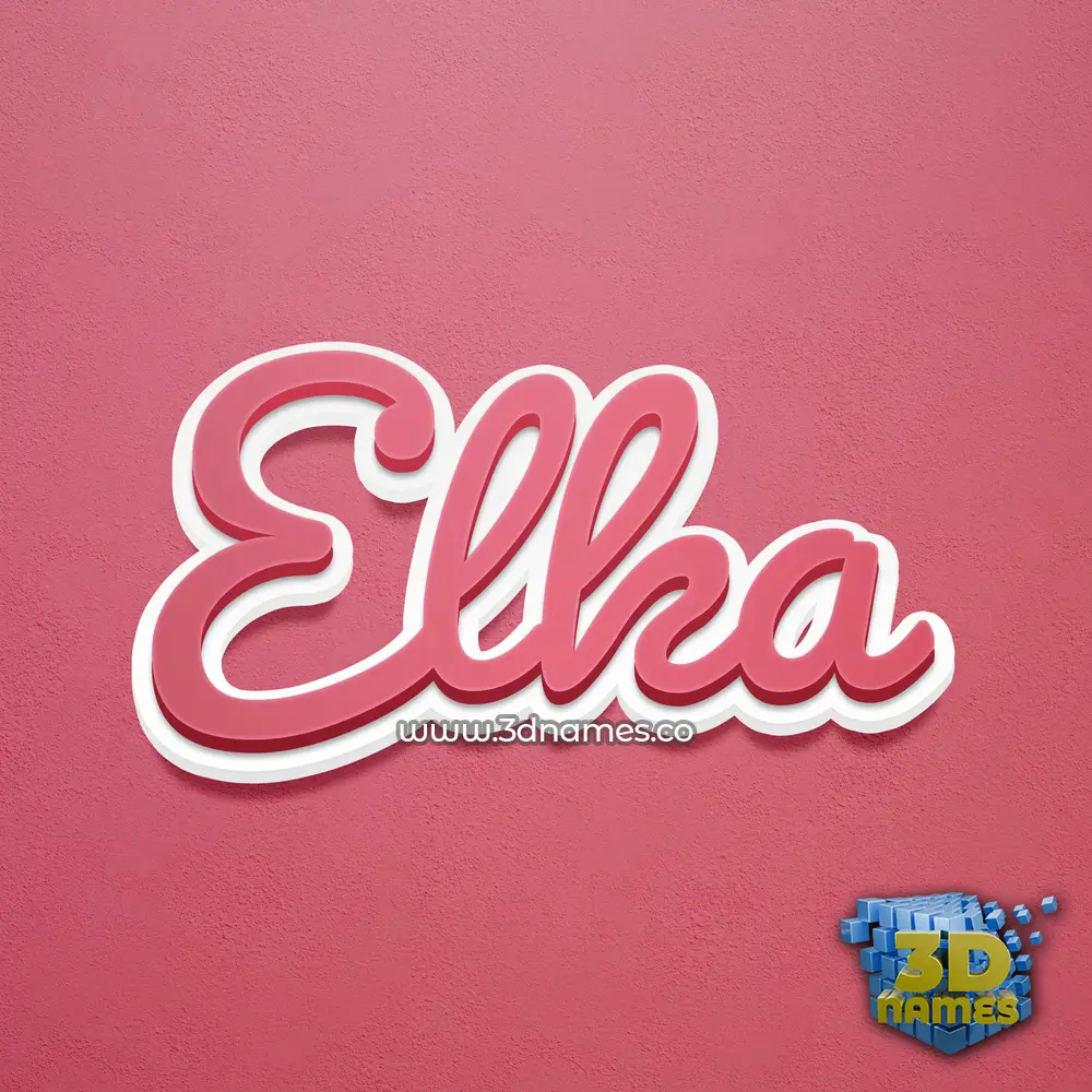 elka in Red Scribble style - 3D name wallpaper