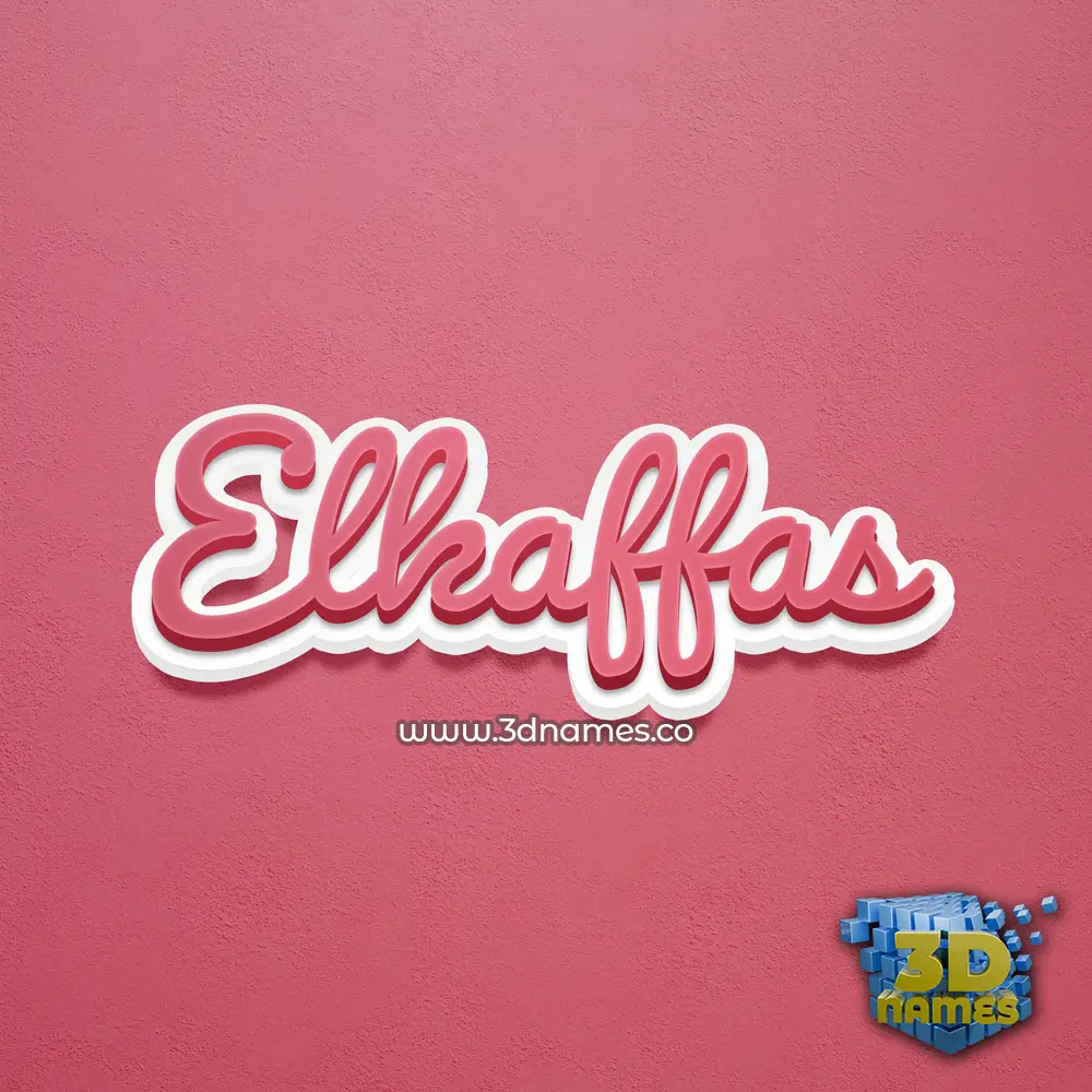 elkaffas in Red Scribble style - 3D name wallpaper