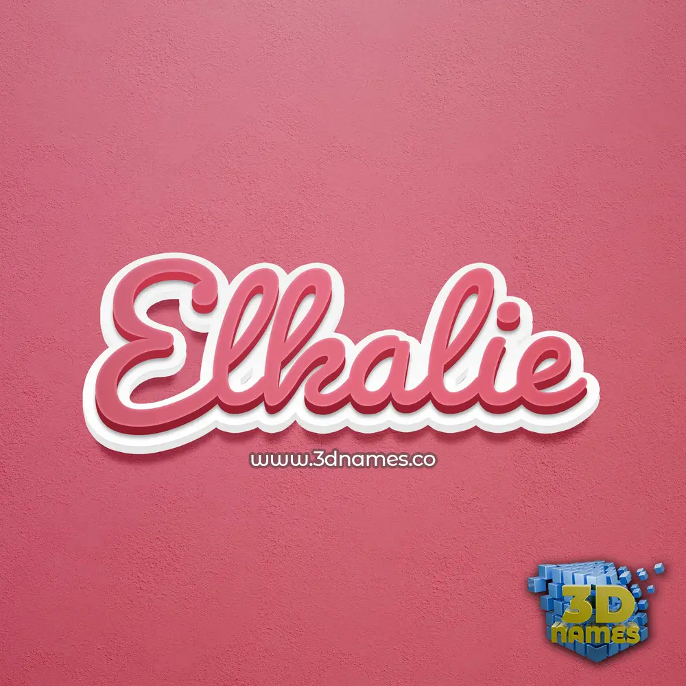 elkalie in Red Scribble style - 3D name wallpaper