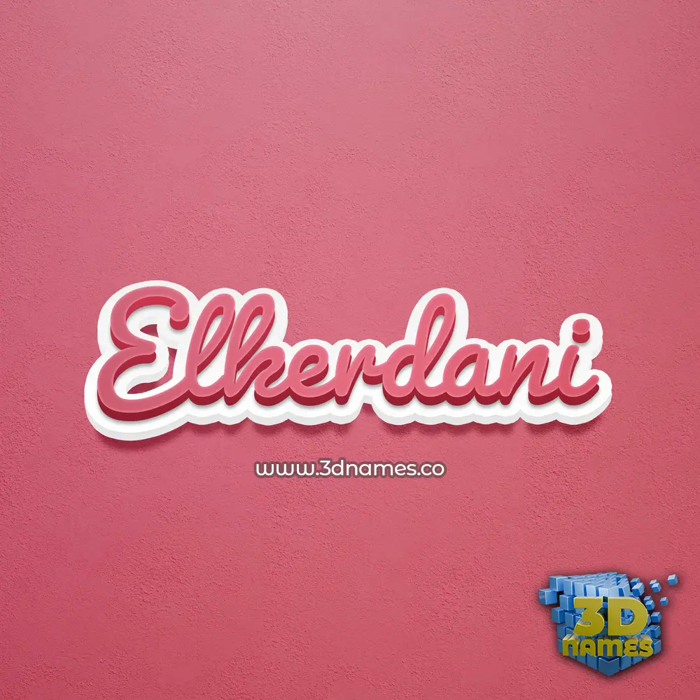 elkerdani in Red Scribble style - 3D name wallpaper