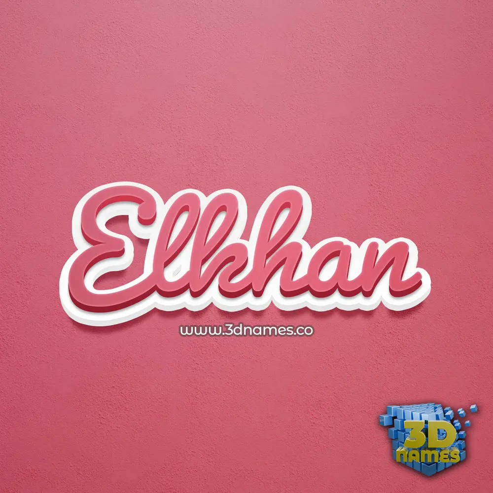 elkhan in Red Scribble style - 3D name wallpaper