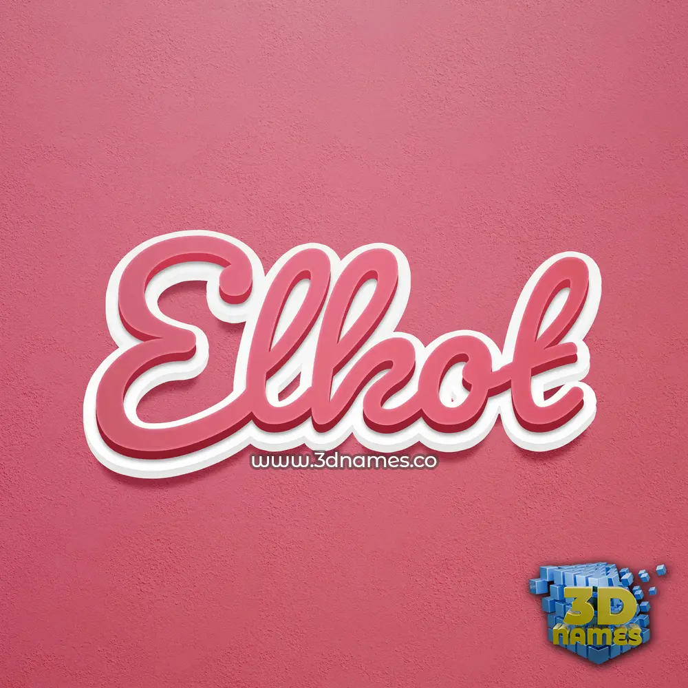 elkot in Red Scribble style - 3D name wallpaper