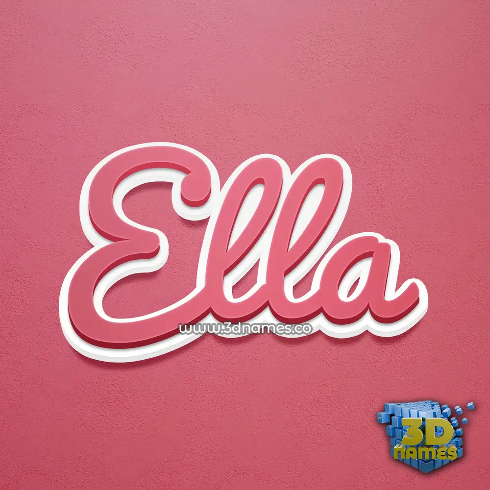 ella in Red Scribble style - 3D name wallpaper