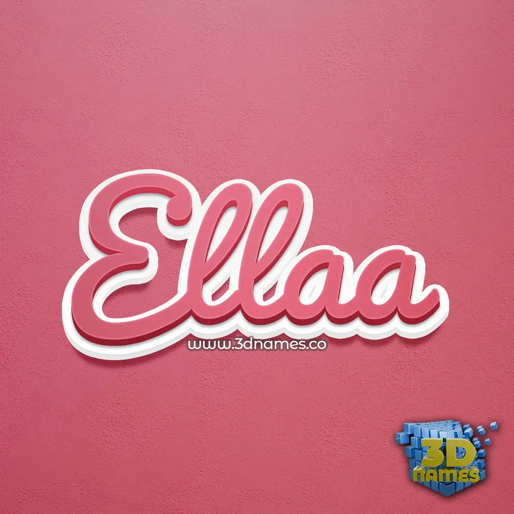 ellaa in Red Scribble style - 3D name wallpaper
