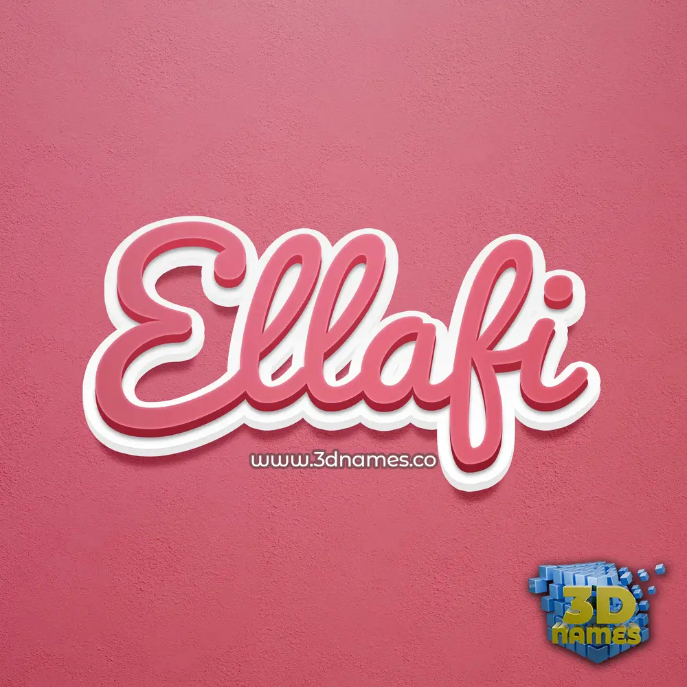 ellafi in Red Scribble style - 3D name wallpaper