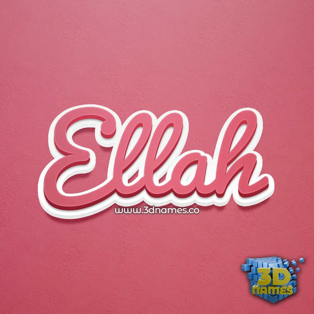 ellah in Red Scribble style - 3D name wallpaper