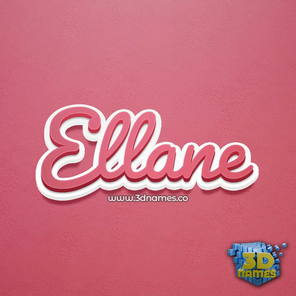 ellane in Red Scribble style - 3D name wallpaper