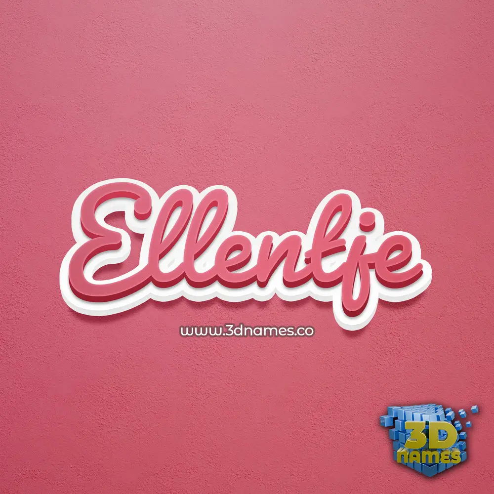 ellentje in Red Scribble style - 3D name wallpaper