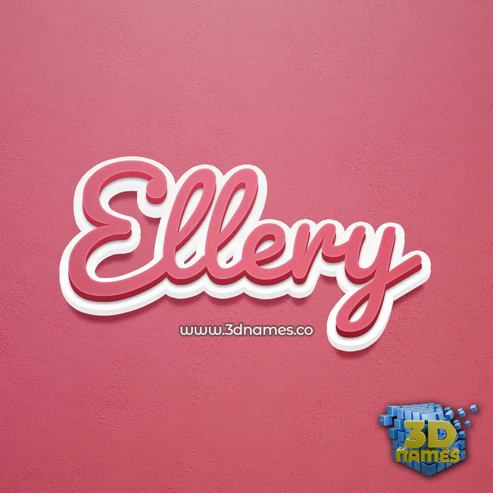 ellery in Red Scribble style - 3D name wallpaper