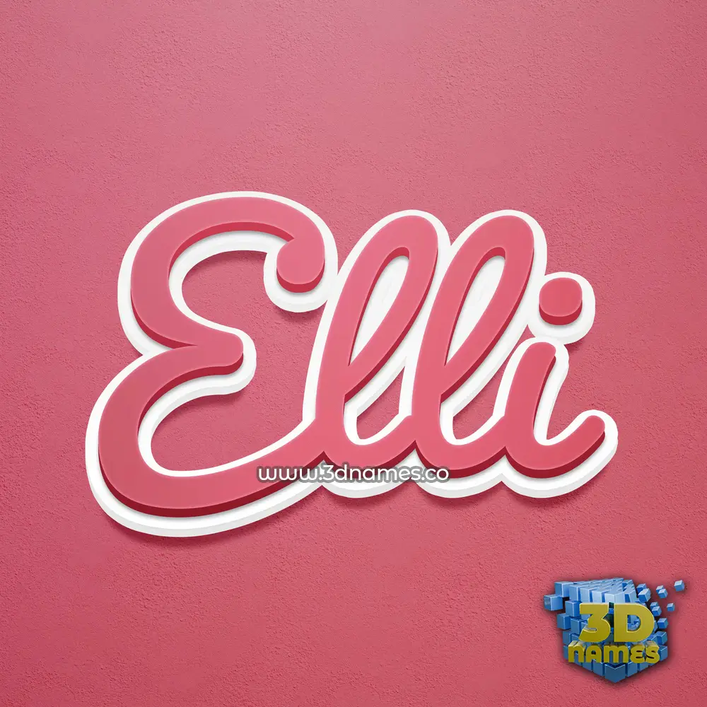 elli in Red Scribble style - 3D name wallpaper