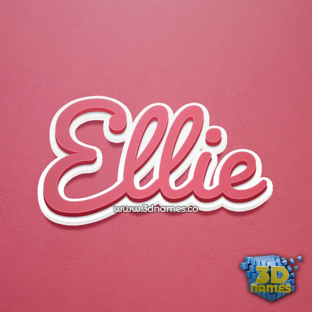 ellie in Red Scribble style - 3D name wallpaper