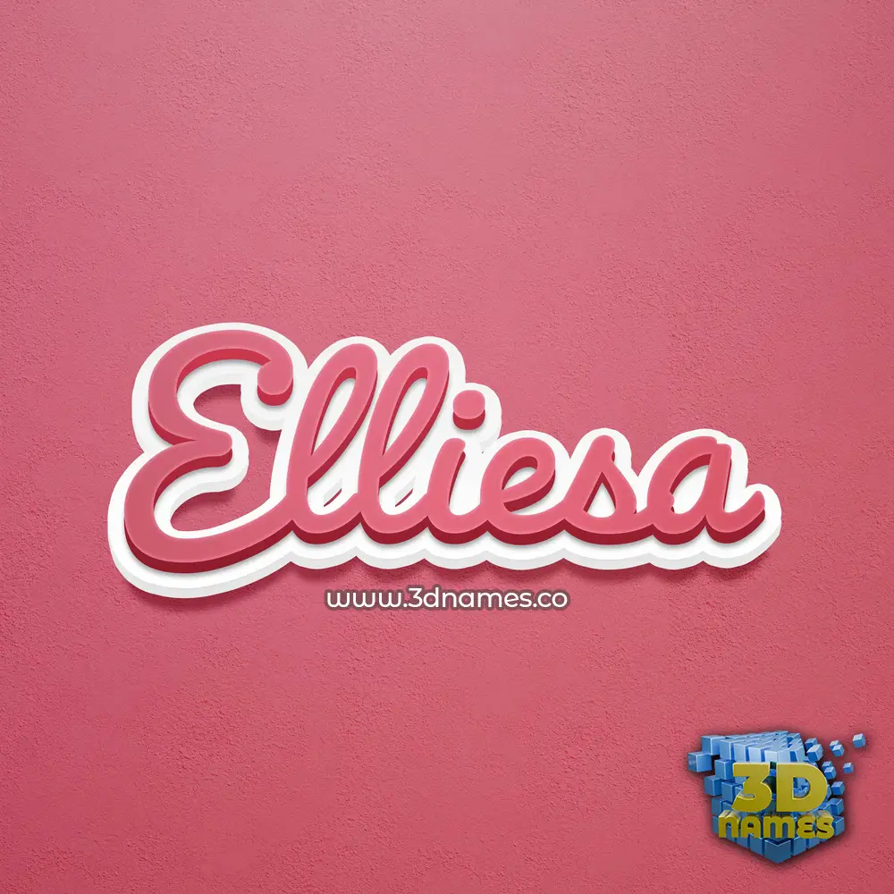 elliesa in Red Scribble style - 3D name wallpaper