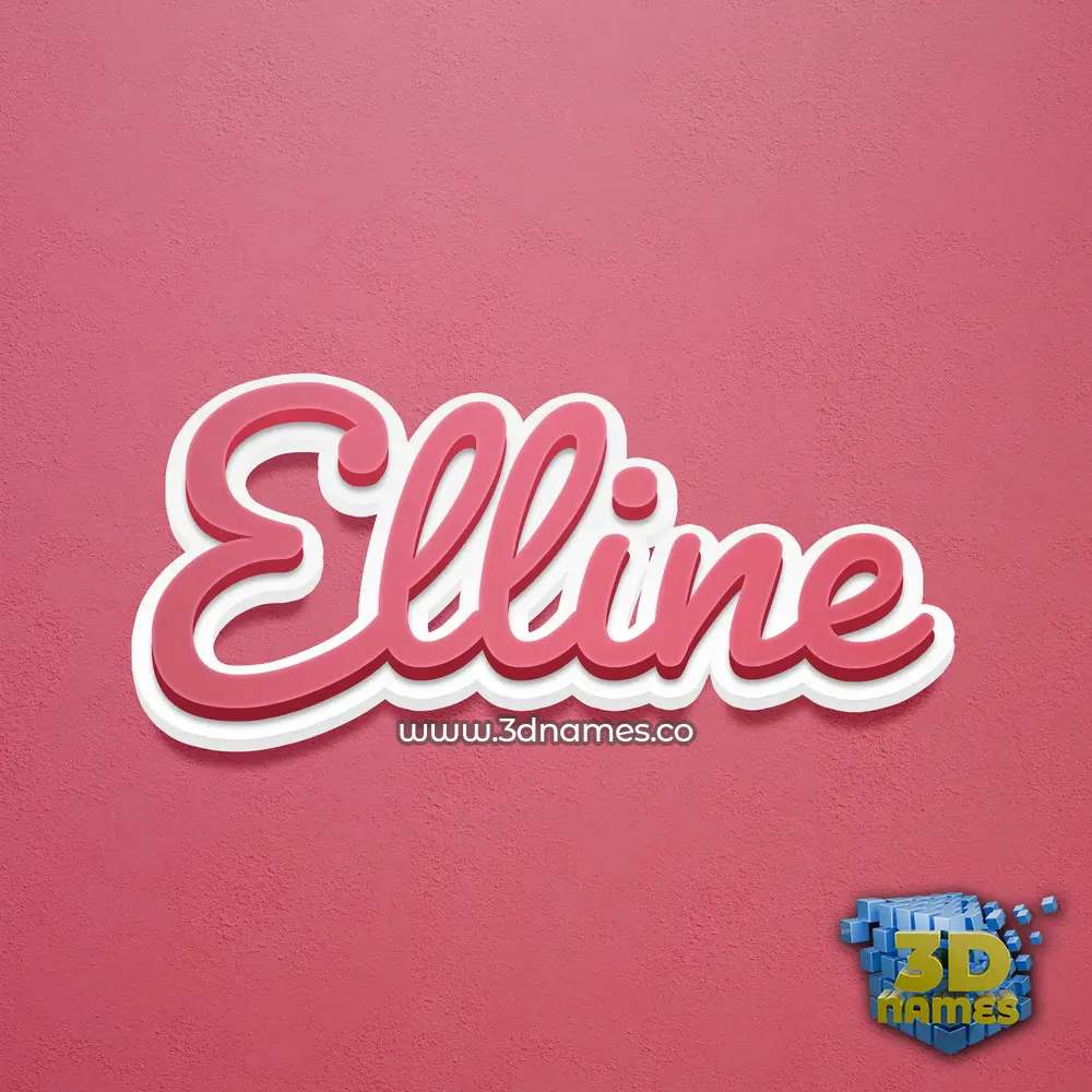 elline in Red Scribble style - 3D name wallpaper