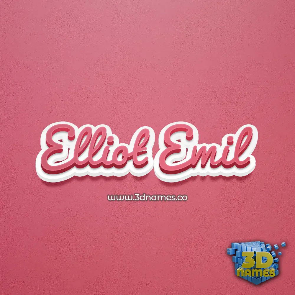 elliot emil in Red Scribble style - 3D name wallpaper