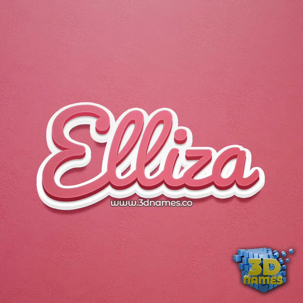 elliza in Red Scribble style - 3D name wallpaper