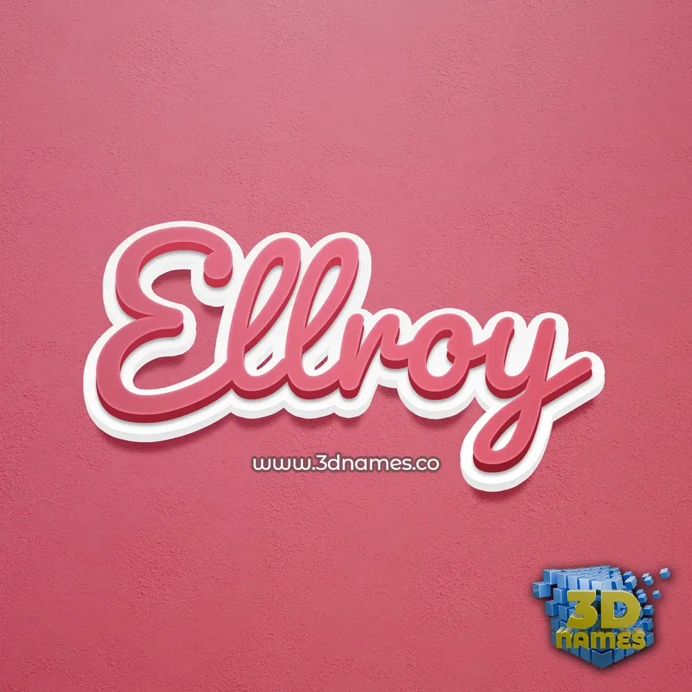 ellroy in Red Scribble style - 3D name wallpaper