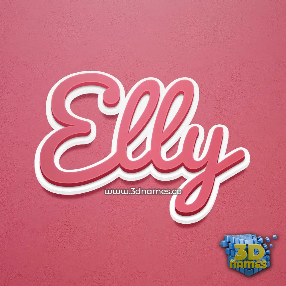 elly in Red Scribble style - 3D name wallpaper
