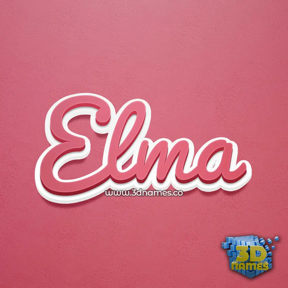elma in Red Scribble style - 3D name wallpaper