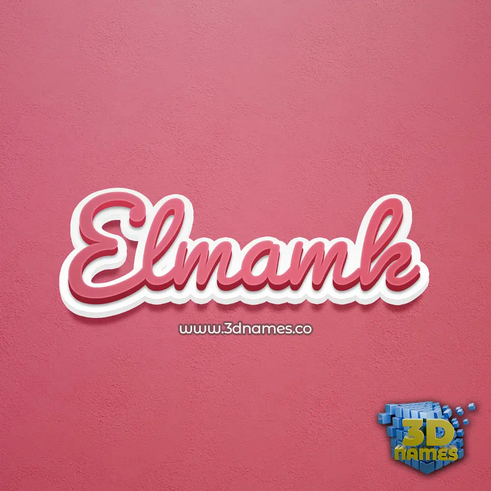 elmamk in Red Scribble style - 3D name wallpaper
