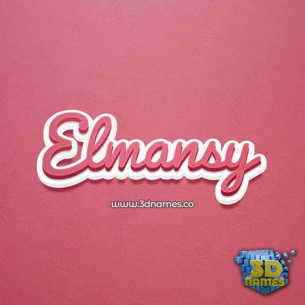 elmansy in Red Scribble style - 3D name wallpaper