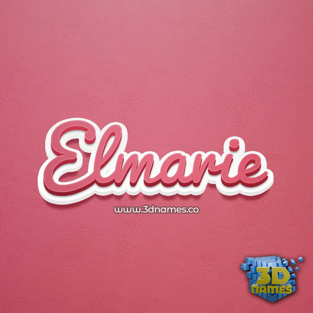 elmarie in Red Scribble style - 3D name wallpaper