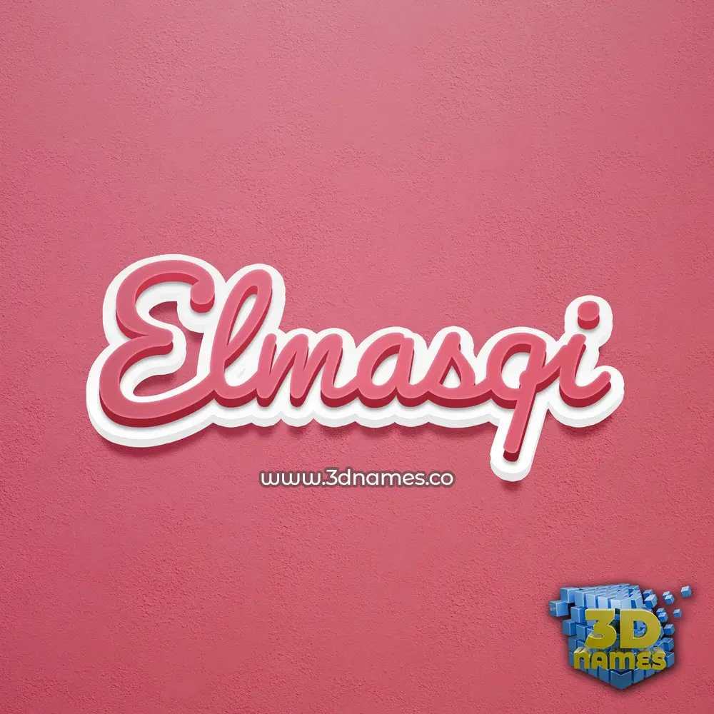 elmasqi in Red Scribble style - 3D name wallpaper
