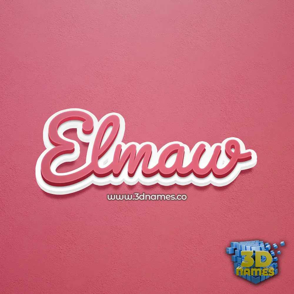 elmaw in Red Scribble style - 3D name wallpaper
