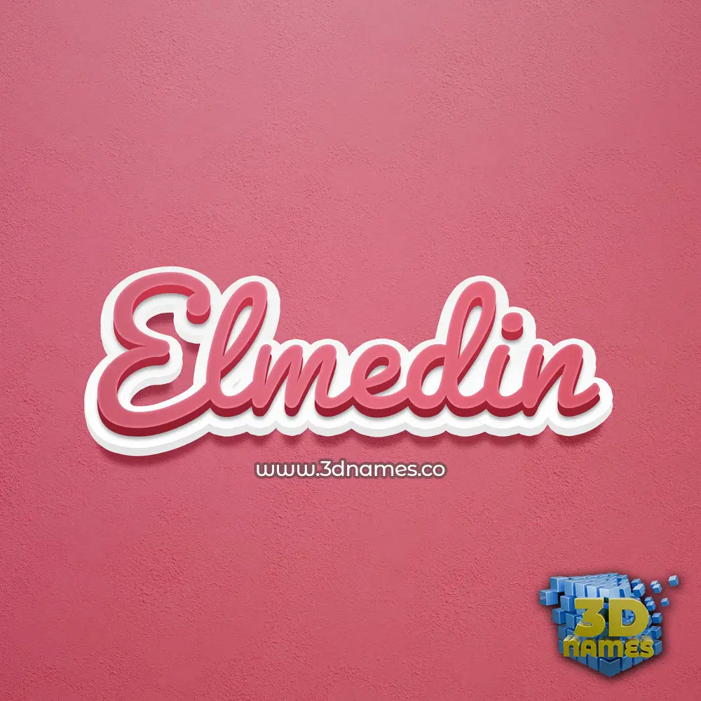 elmedin in Red Scribble style - 3D name wallpaper