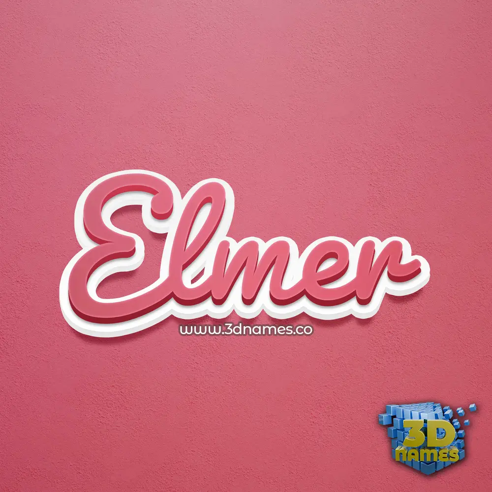 elmer in Red Scribble style - 3D name wallpaper
