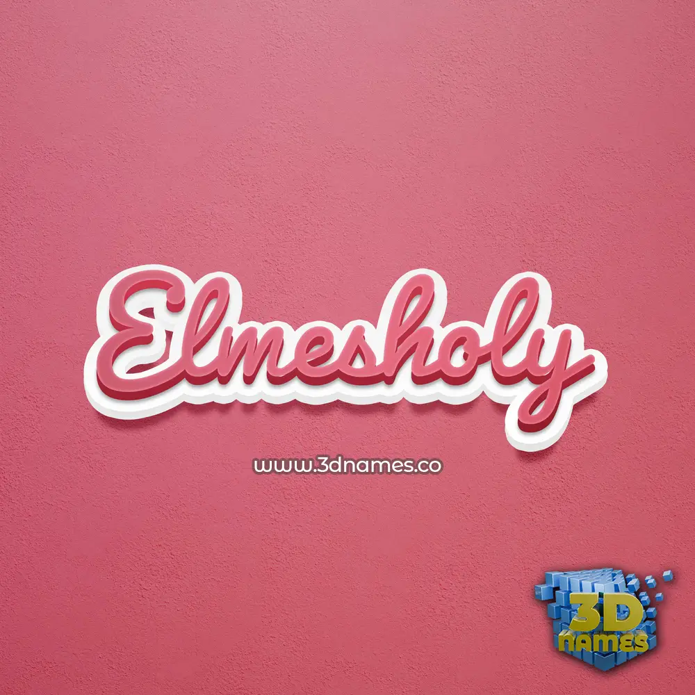 elmesholy in Red Scribble style - 3D name wallpaper