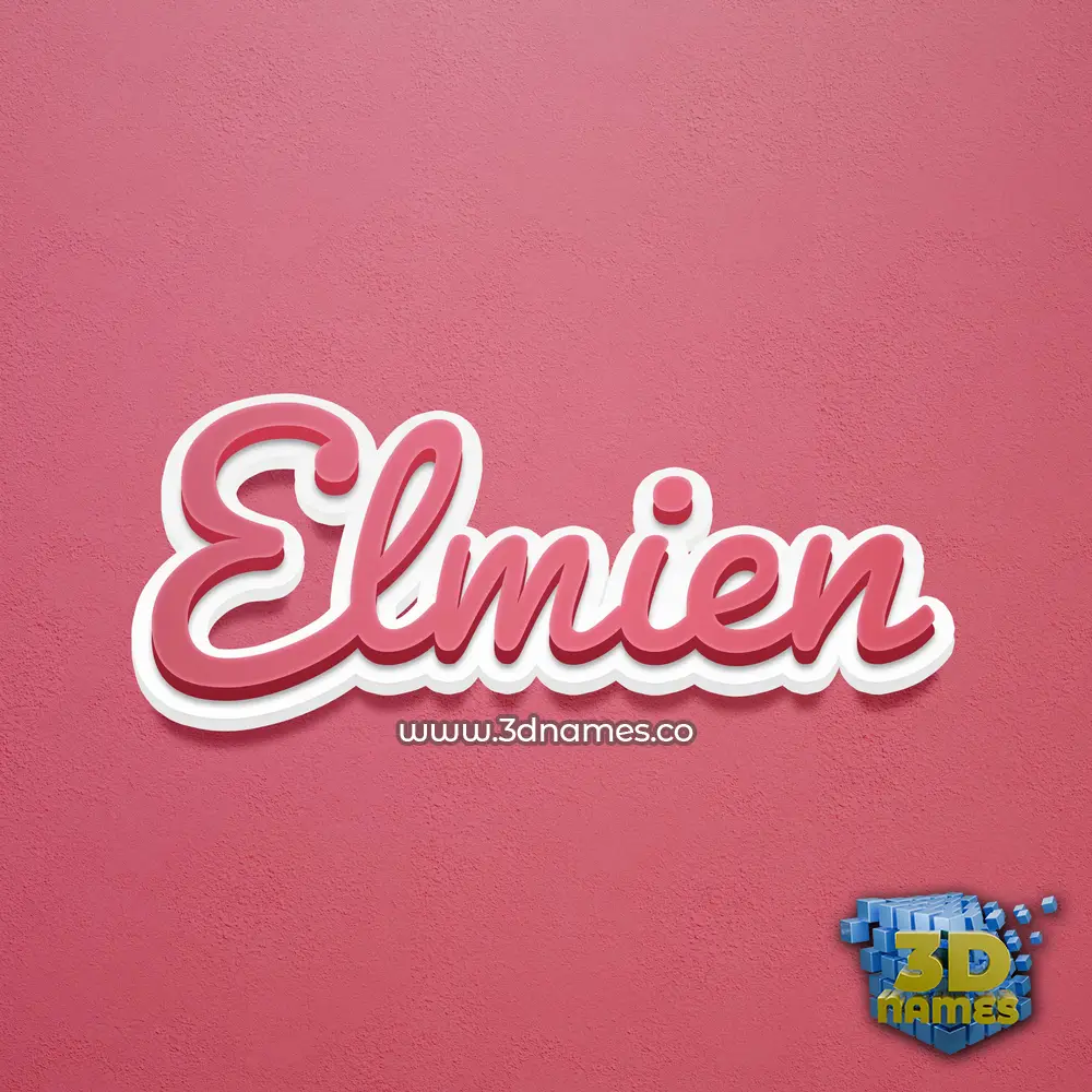 elmien in Red Scribble style - 3D name wallpaper