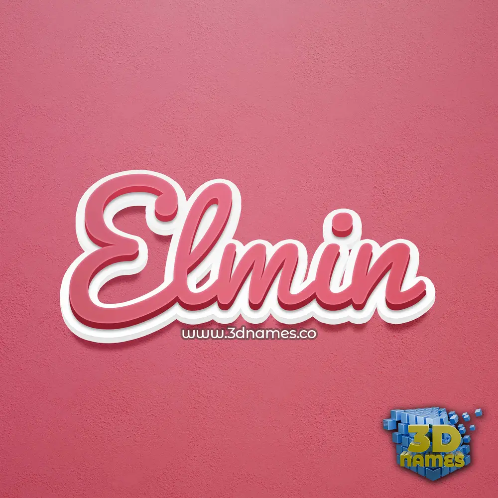 elmin in Red Scribble style - 3D name wallpaper