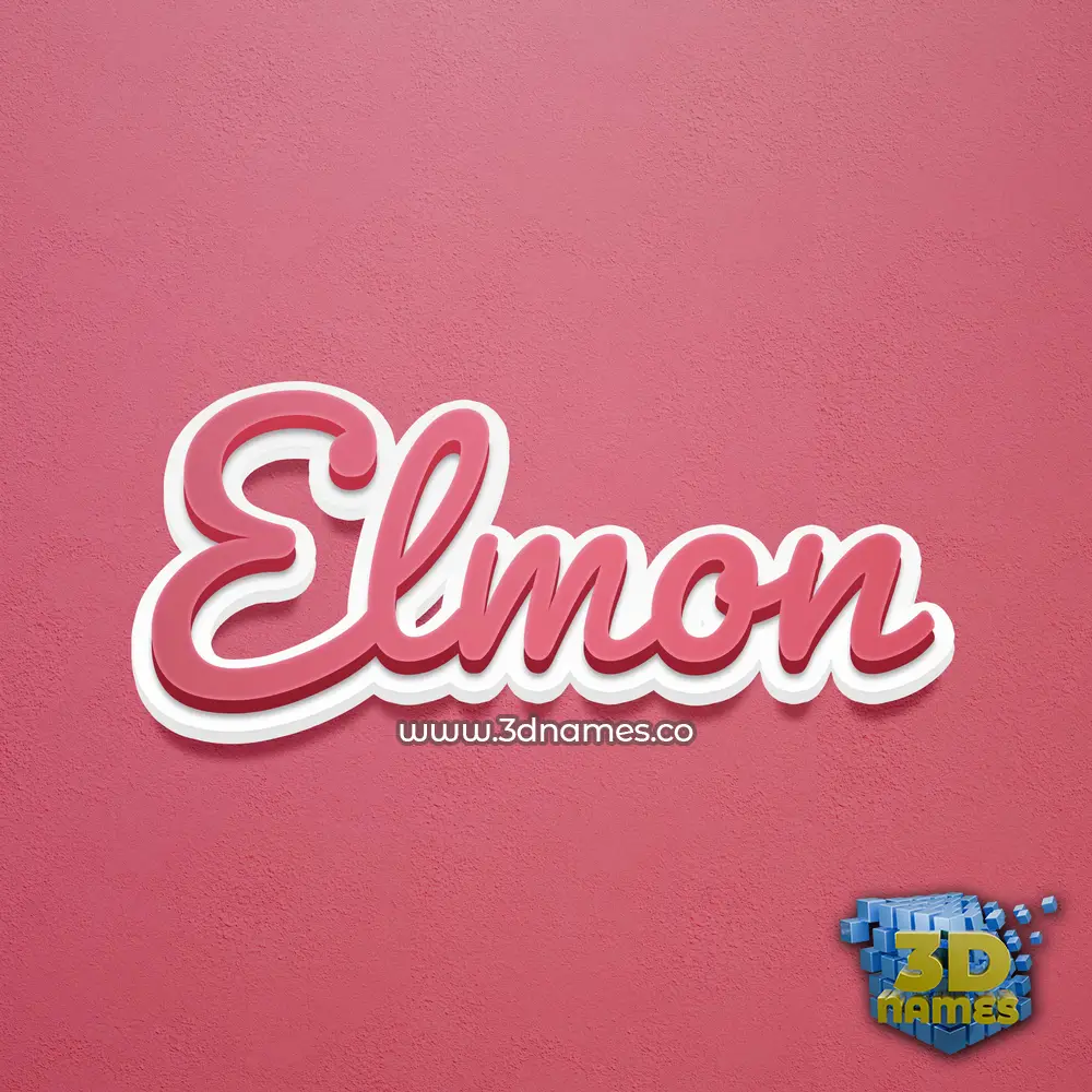 elmon in Red Scribble style - 3D name wallpaper