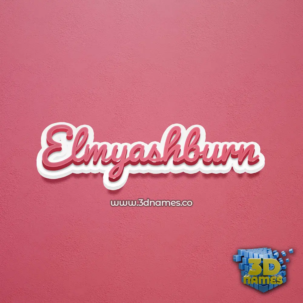 elmyashburn in Red Scribble style - 3D name wallpaper