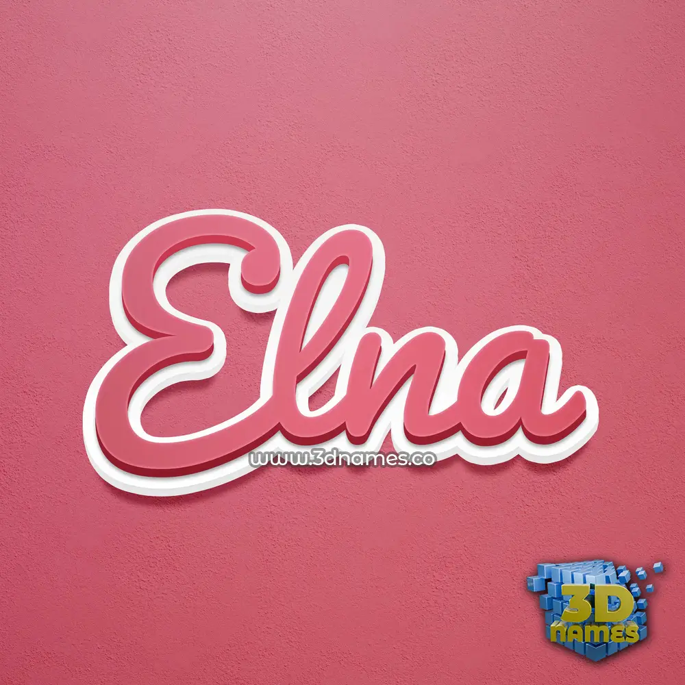 elna in Red Scribble style - 3D name wallpaper