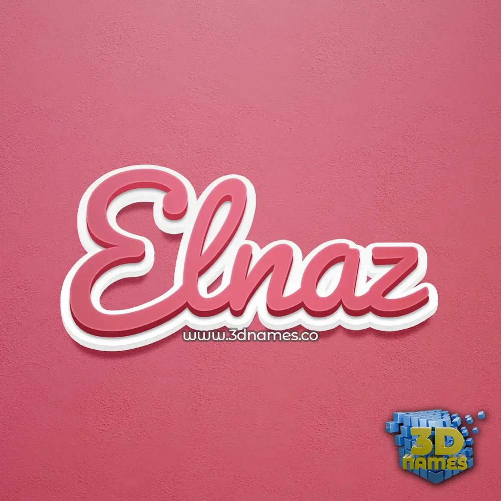 elnaz in Red Scribble style - 3D name wallpaper