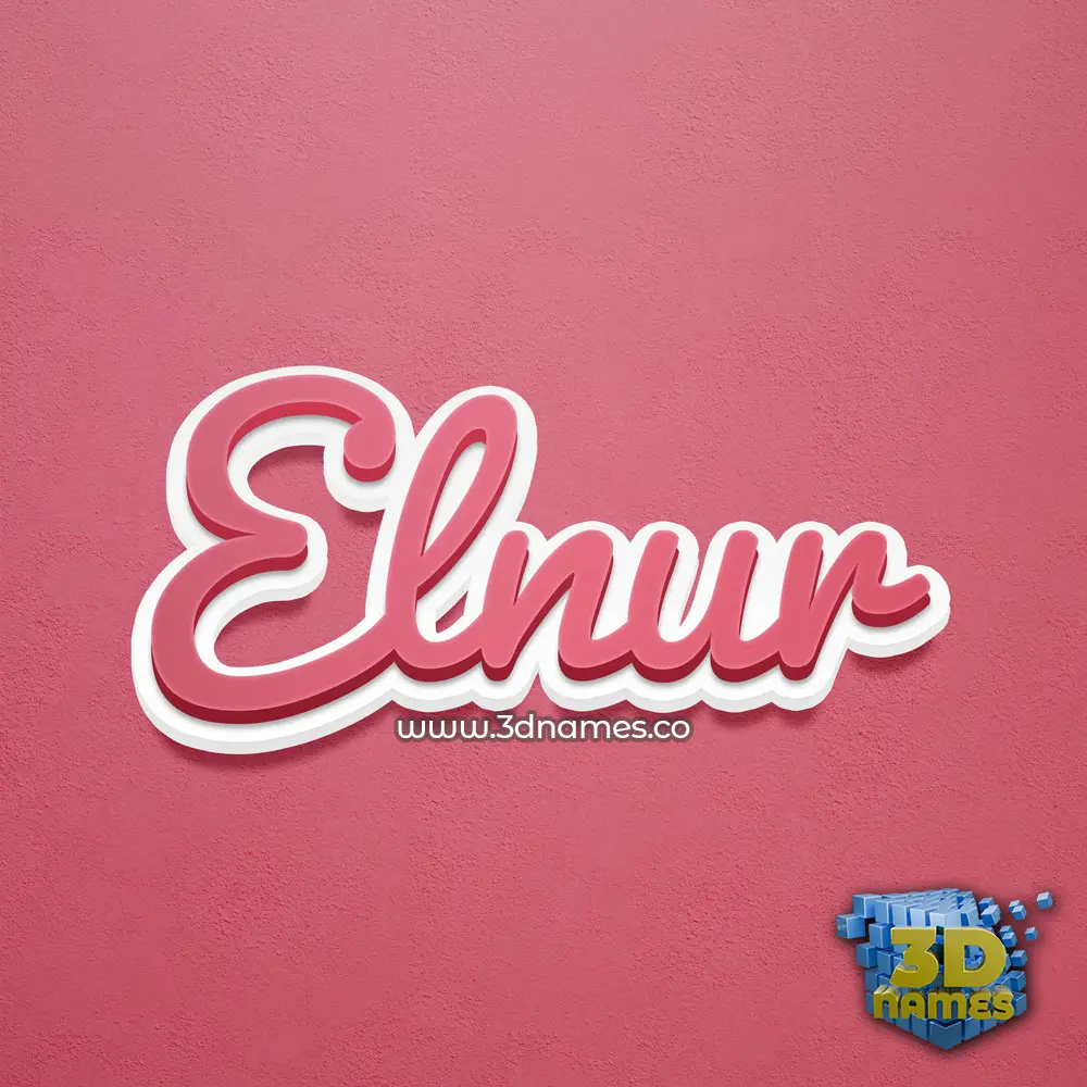 elnur in Red Scribble style - 3D name wallpaper