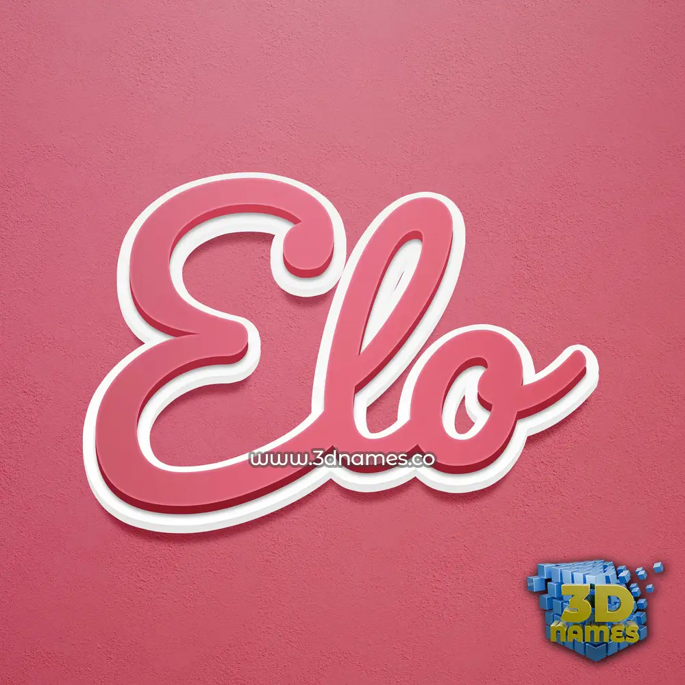 elo in Red Scribble style - 3D name wallpaper