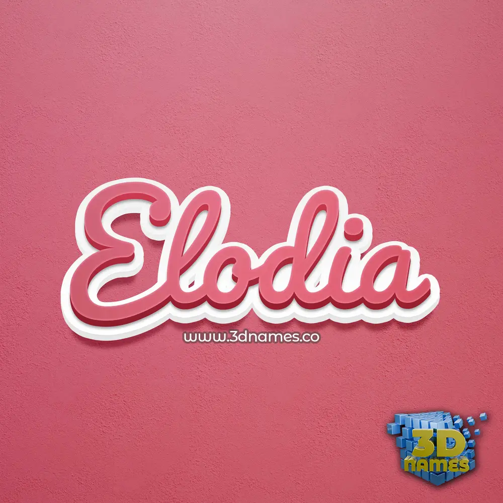 elodia in Red Scribble style - 3D name wallpaper