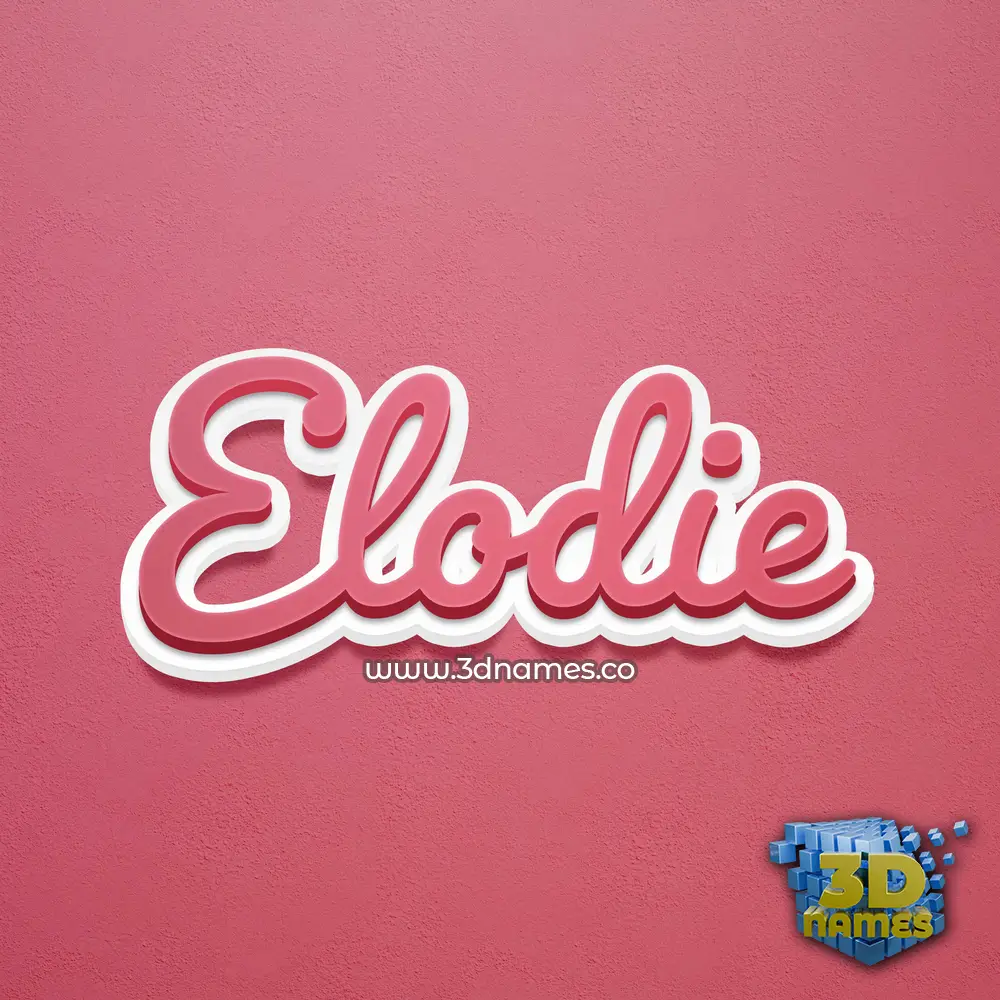elodie in Red Scribble style - 3D name wallpaper