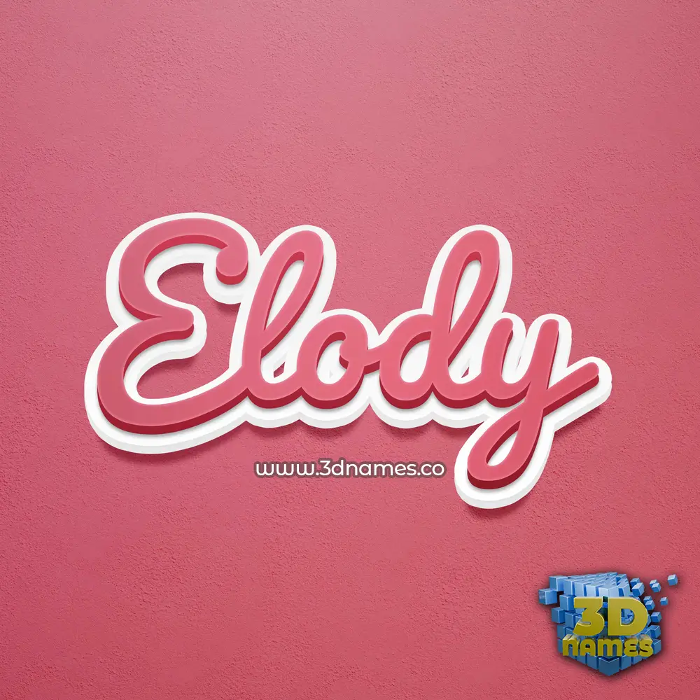 elody in Red Scribble style - 3D name wallpaper