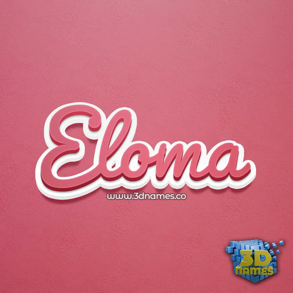 eloma in Red Scribble style - 3D name wallpaper