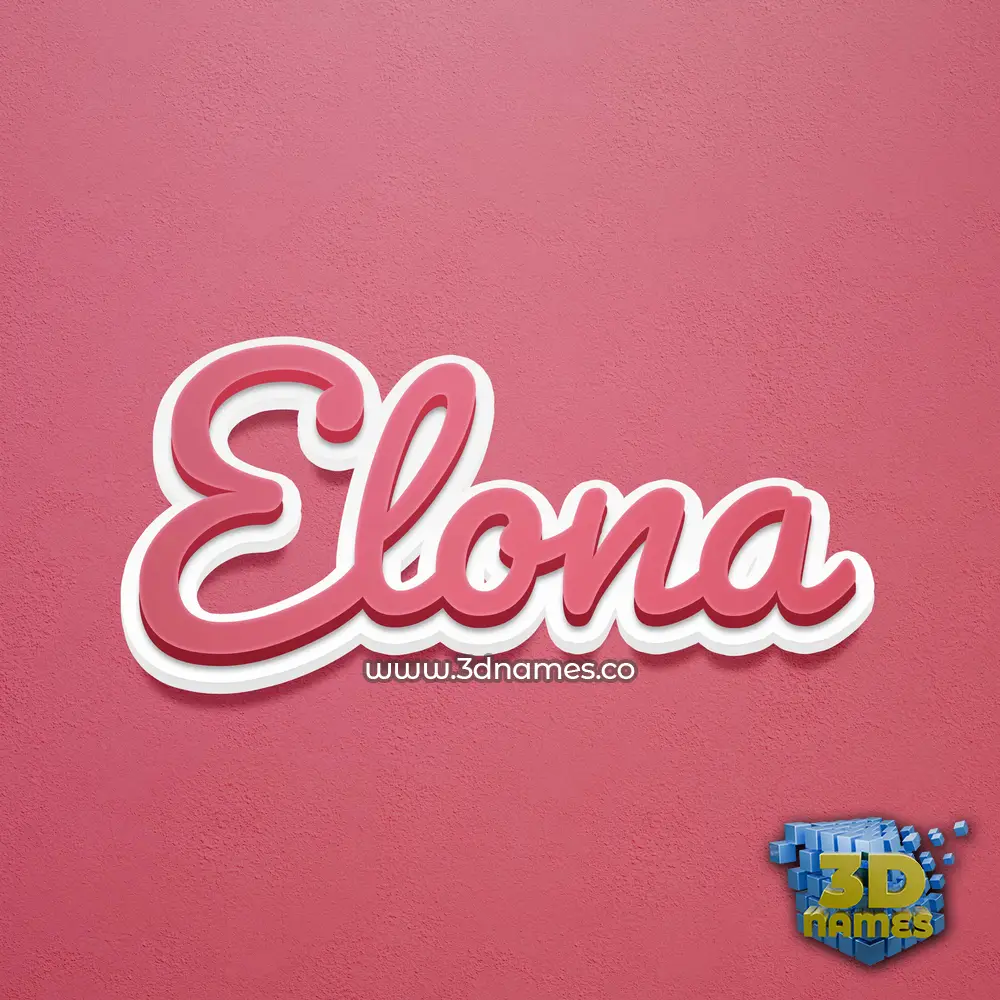 elona in Red Scribble style - 3D name wallpaper