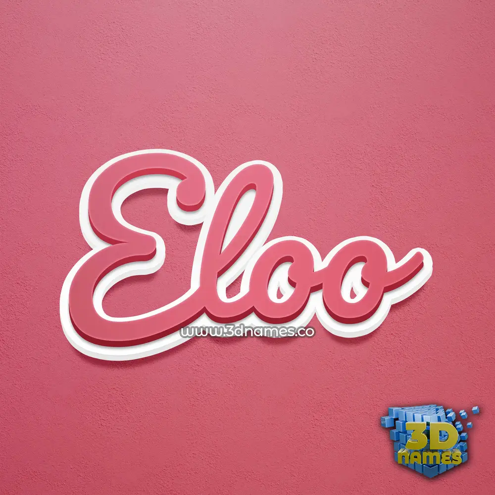 eloo in Red Scribble style - 3D name wallpaper