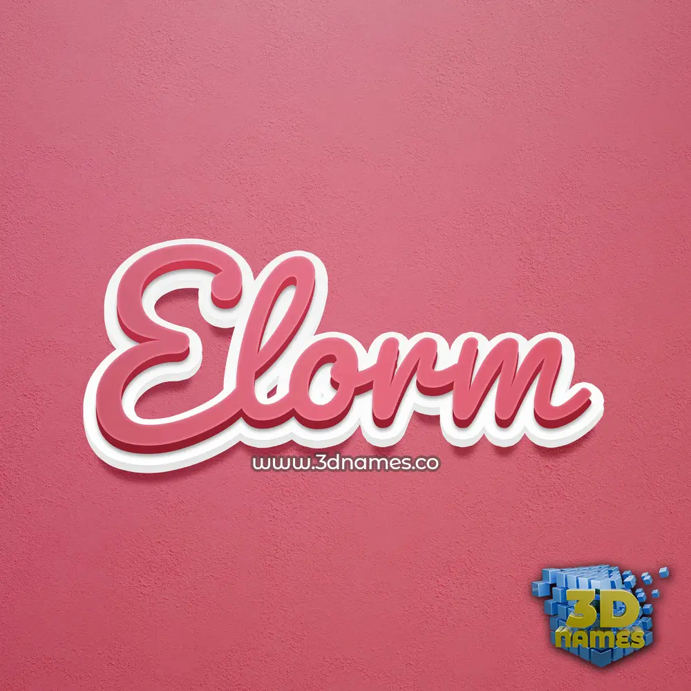 elorm in Red Scribble style - 3D name wallpaper