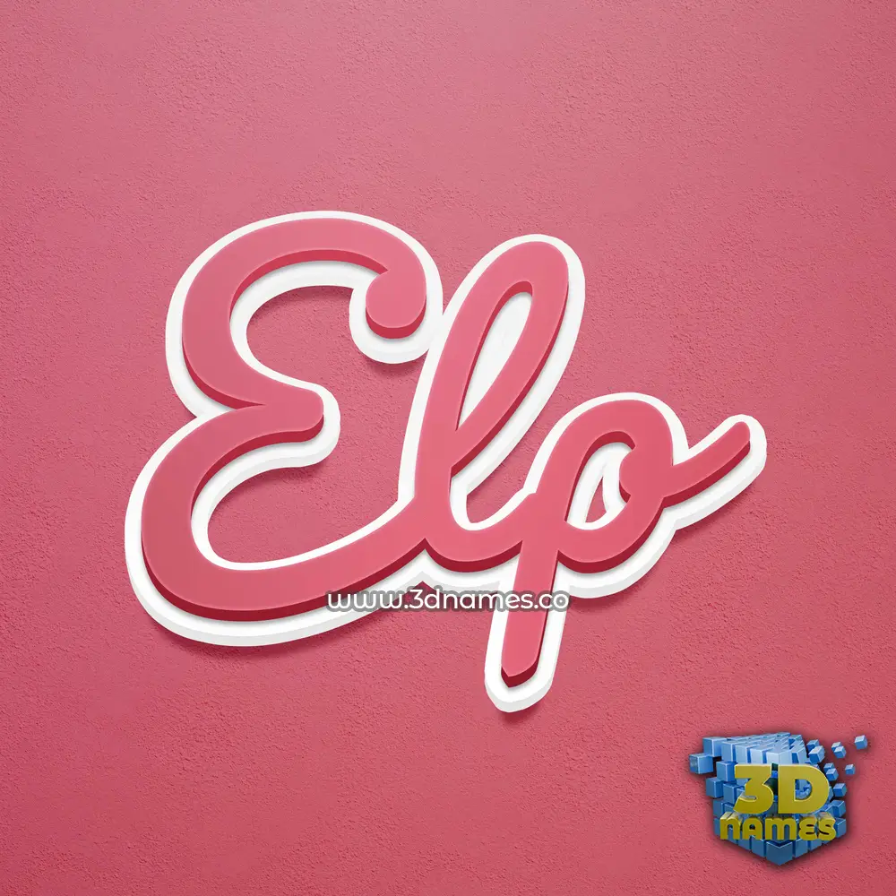 elp in Red Scribble style - 3D name wallpaper